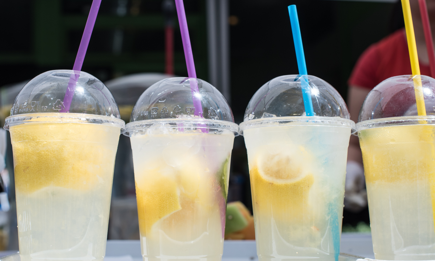 Lemonade in plastic cups